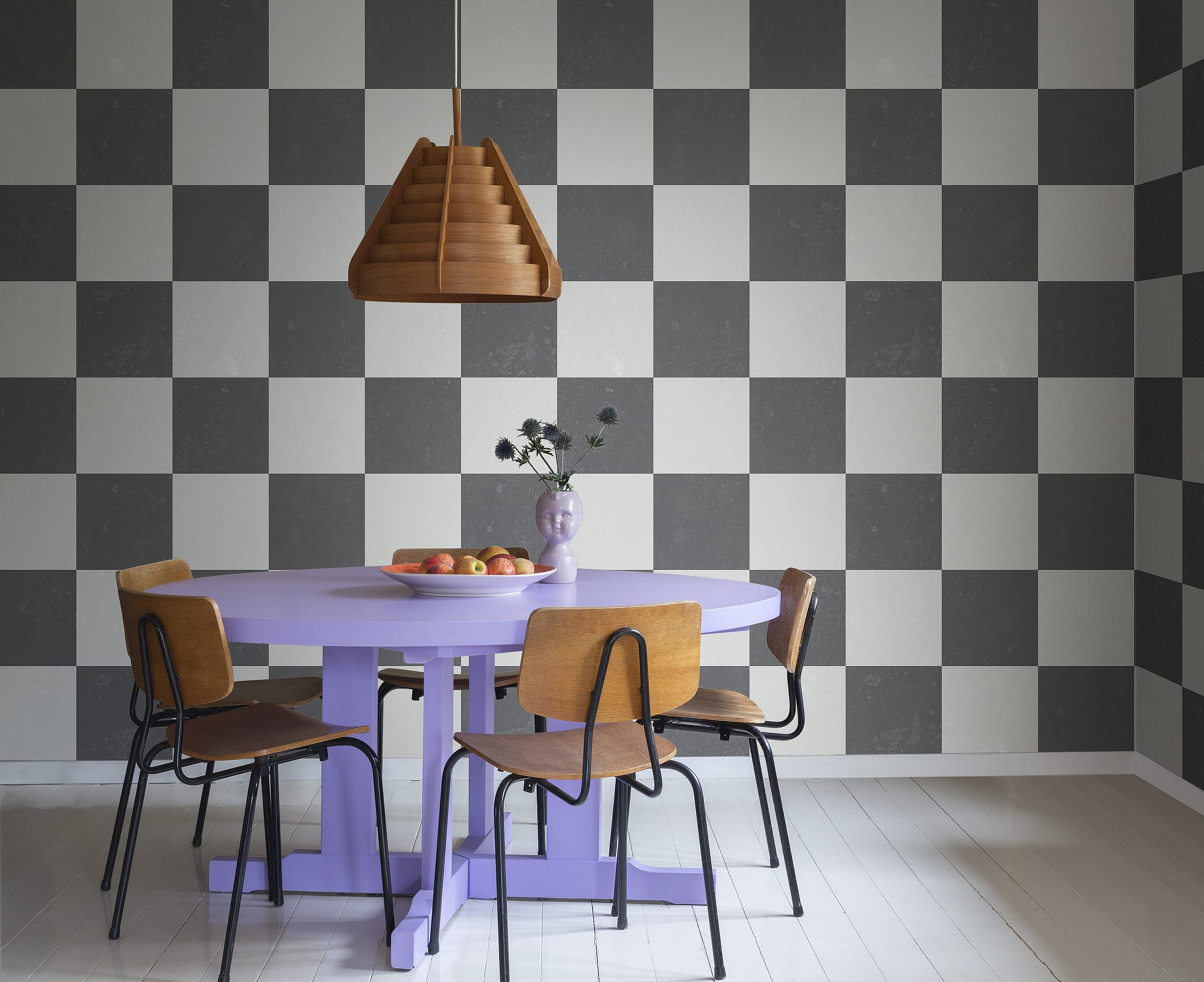 Tapet chess, black & white, rebel walls 