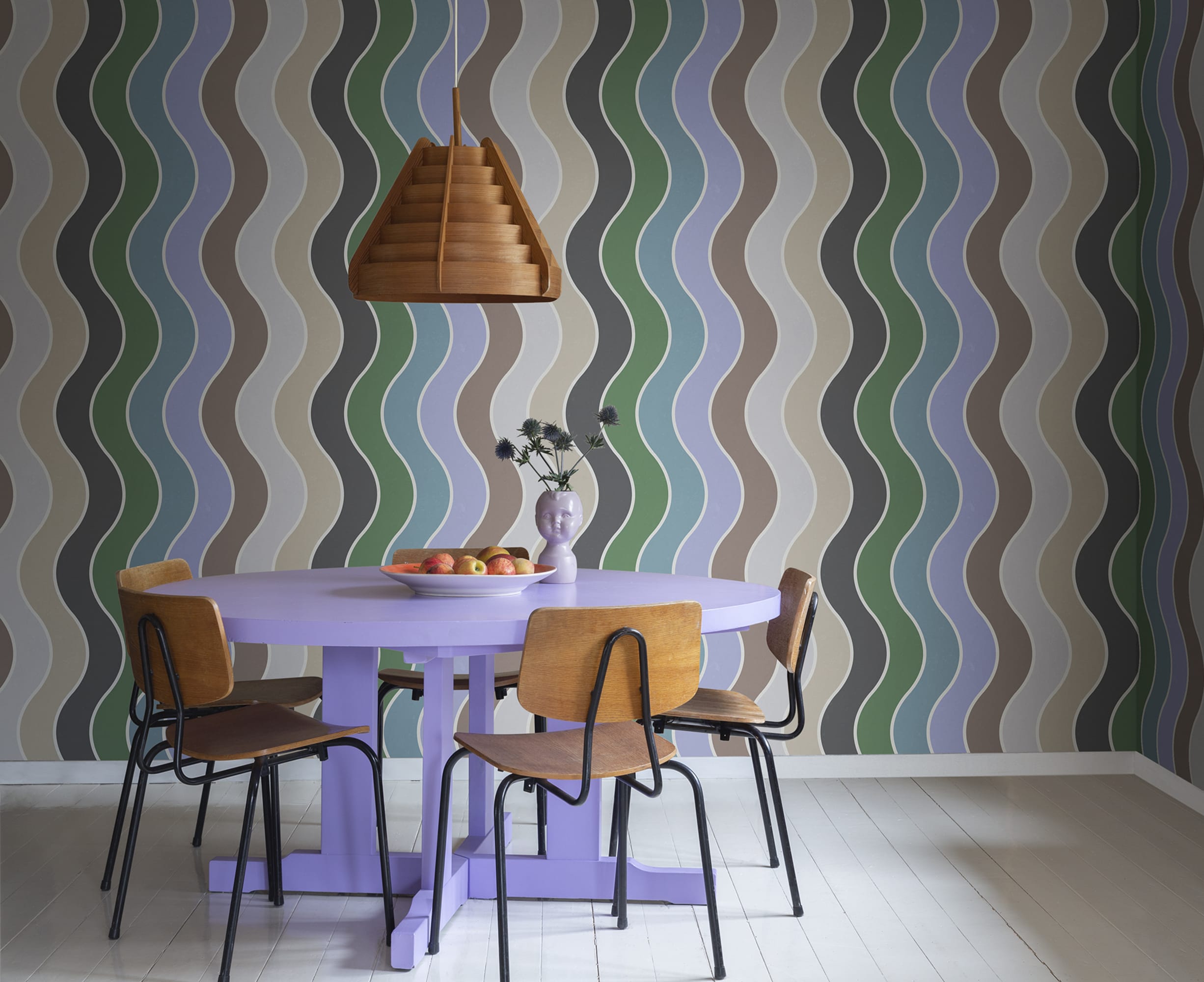 Tapet seventies waves, rainbow, rebel walls 