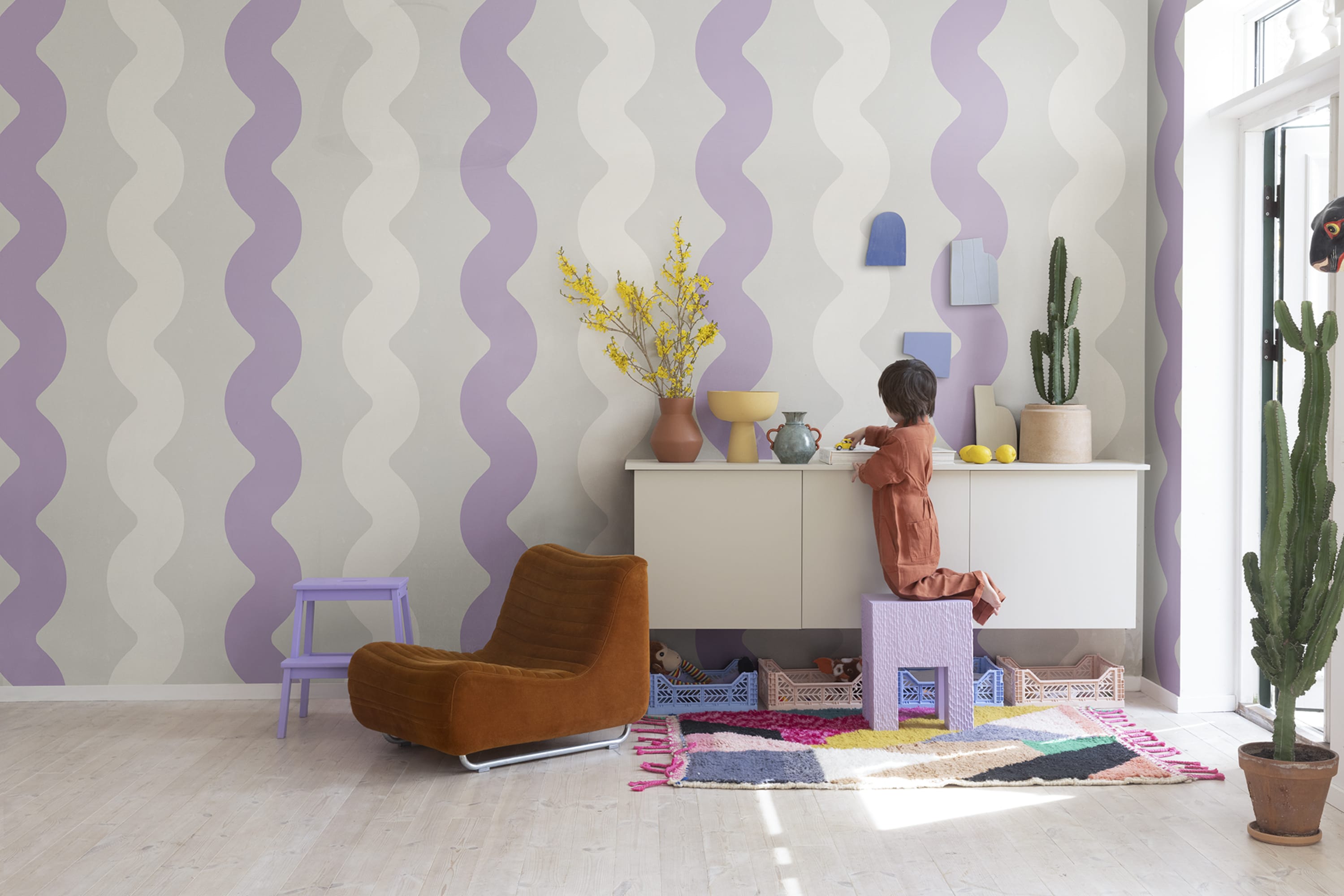 Tapet wobbly, lilac, rebel walls 