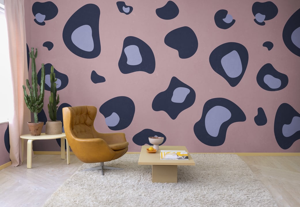 Tapet giant leopard, pink, rebel walls 