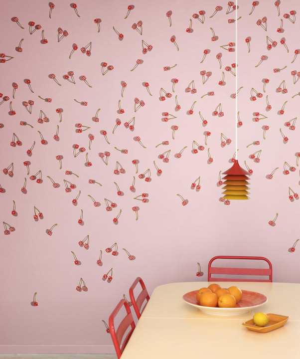 Tapet Cherry Dice, Pink, Rebel Walls