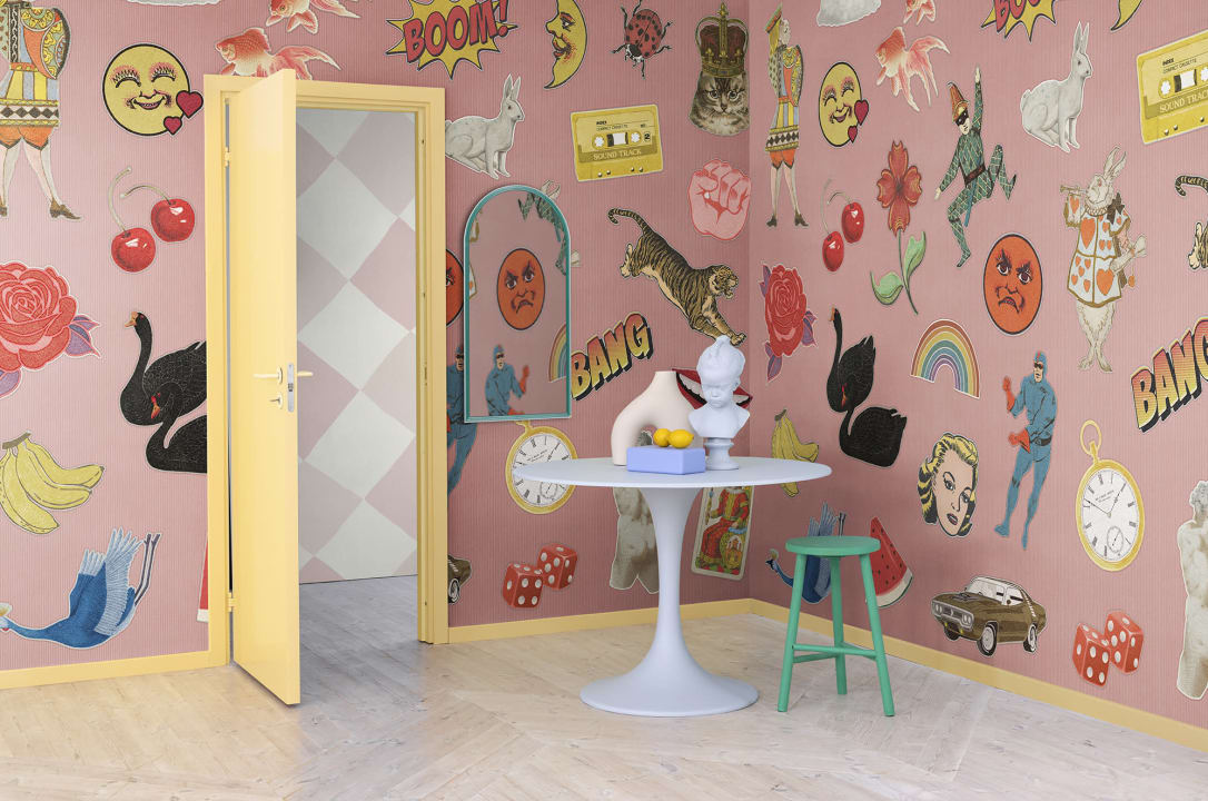 Tapet patches, pink, rebel walls 