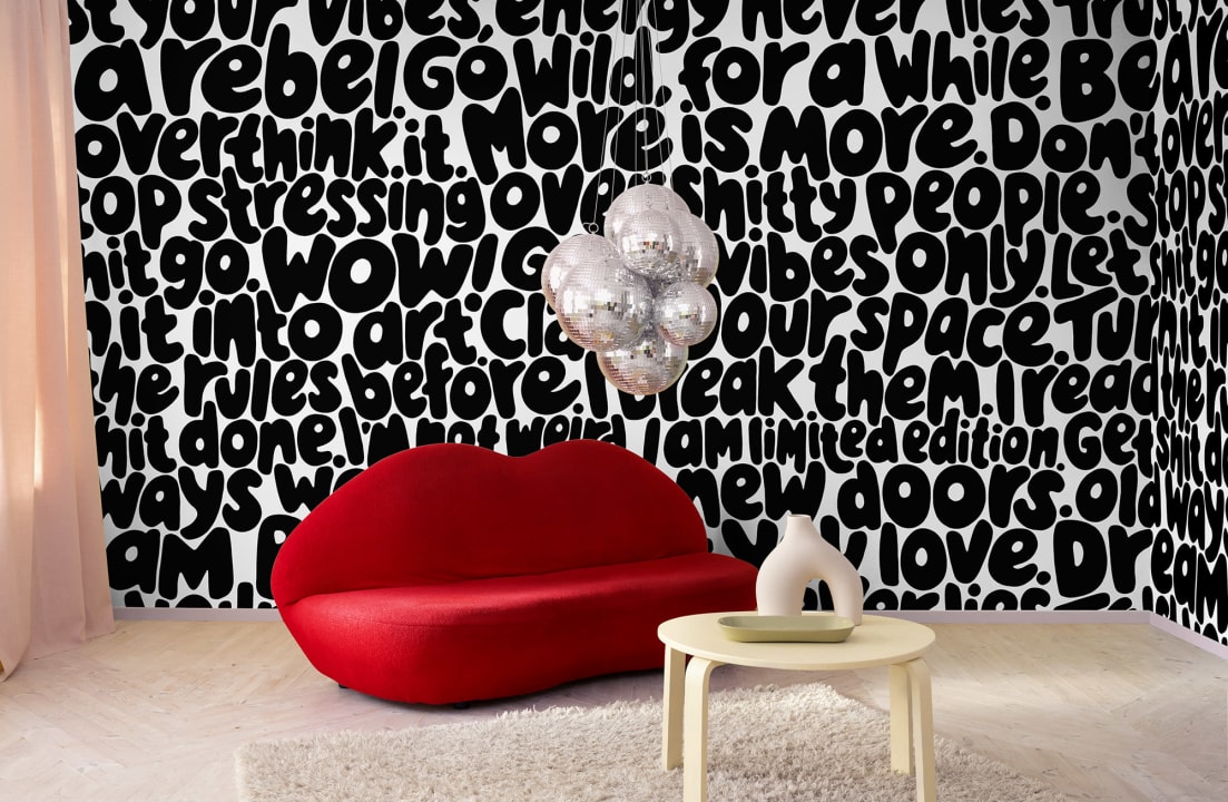 Tapet blah blah blah, black, rebel walls 