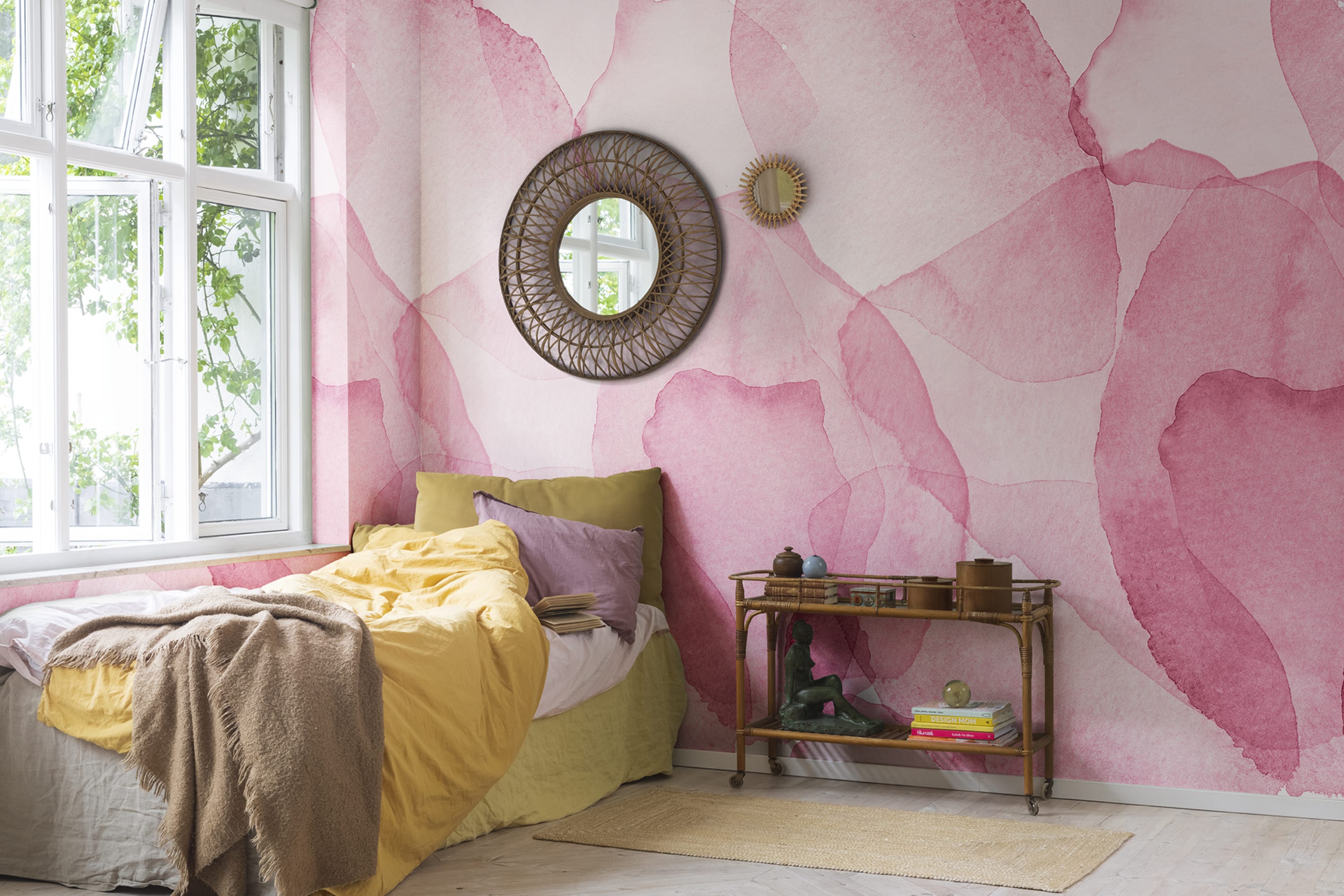 Tapet petals, magenta, rebel walls 