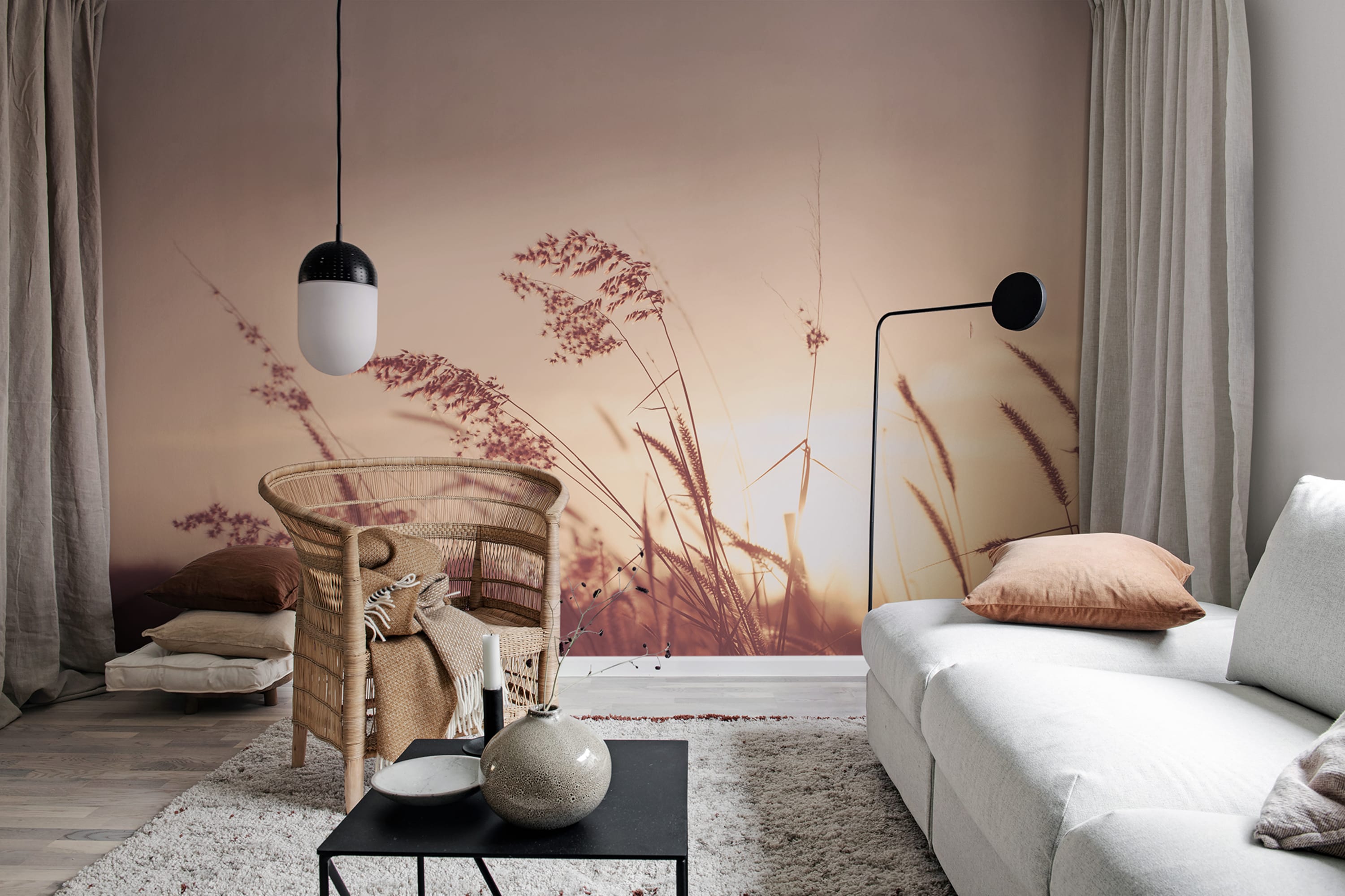 Tapet pink sunset, rebel walls 