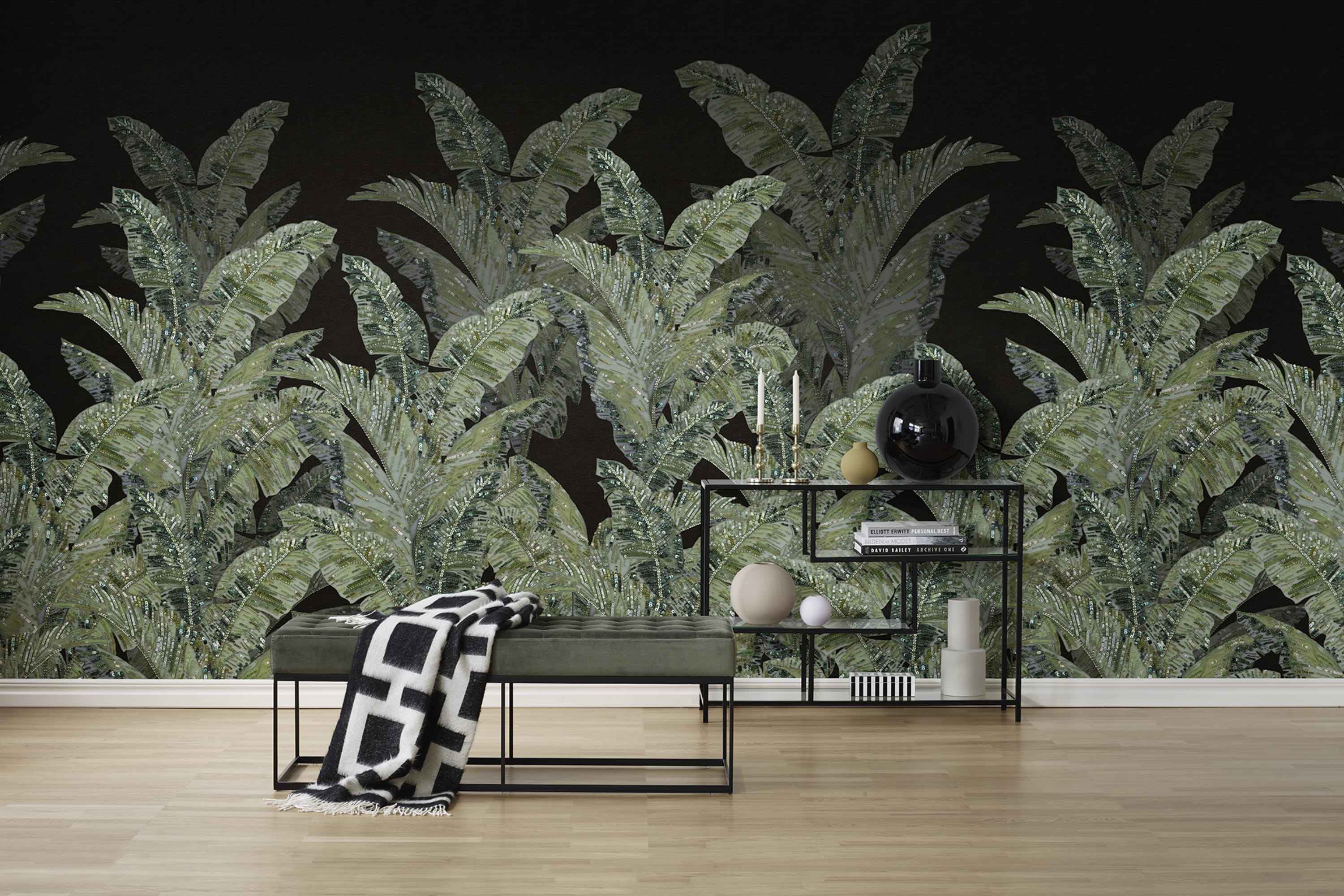 Tapet jungle pearl, black, rebel walls 