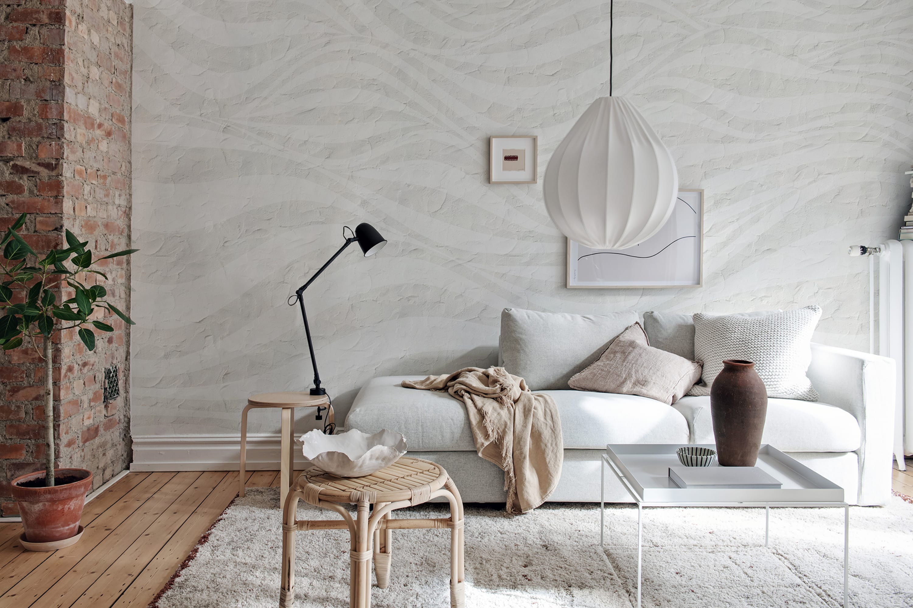 Tapet graphic hills, soft gray, rebel walls 