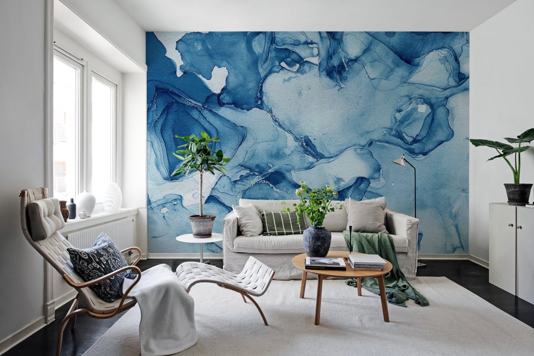 Tapet blue watercolors, rebel walls 