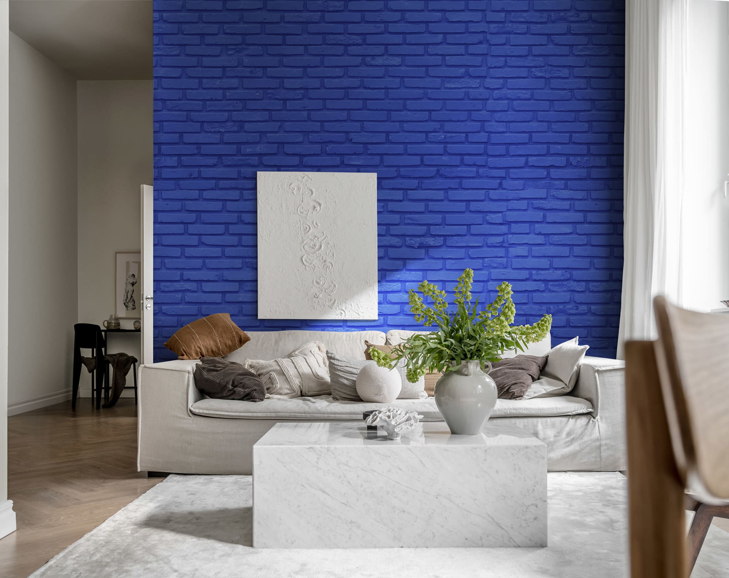 Tapet wall of bricks, cobalt, rebel walls 