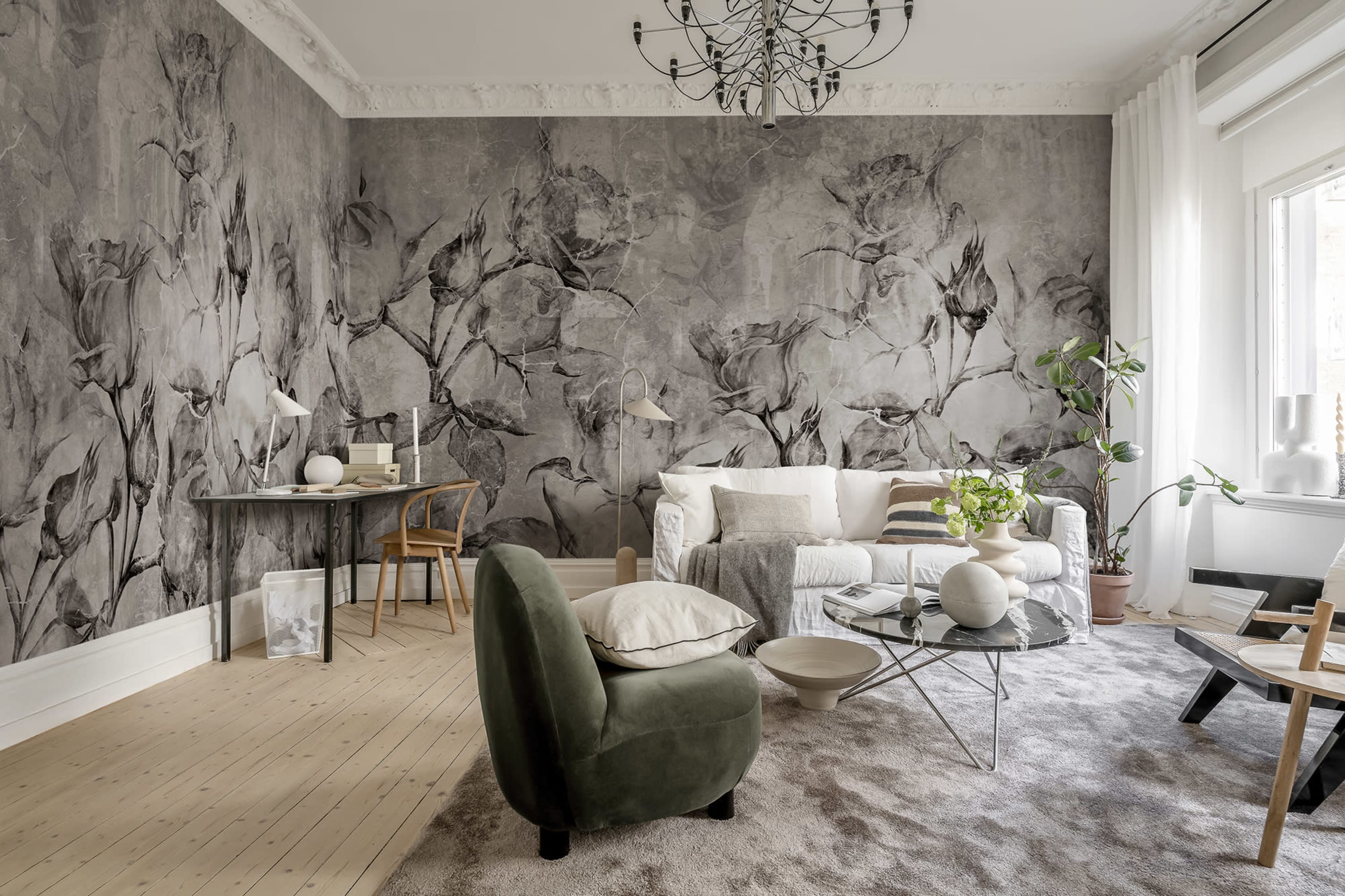 Tapet vintage roses, rebel walls 