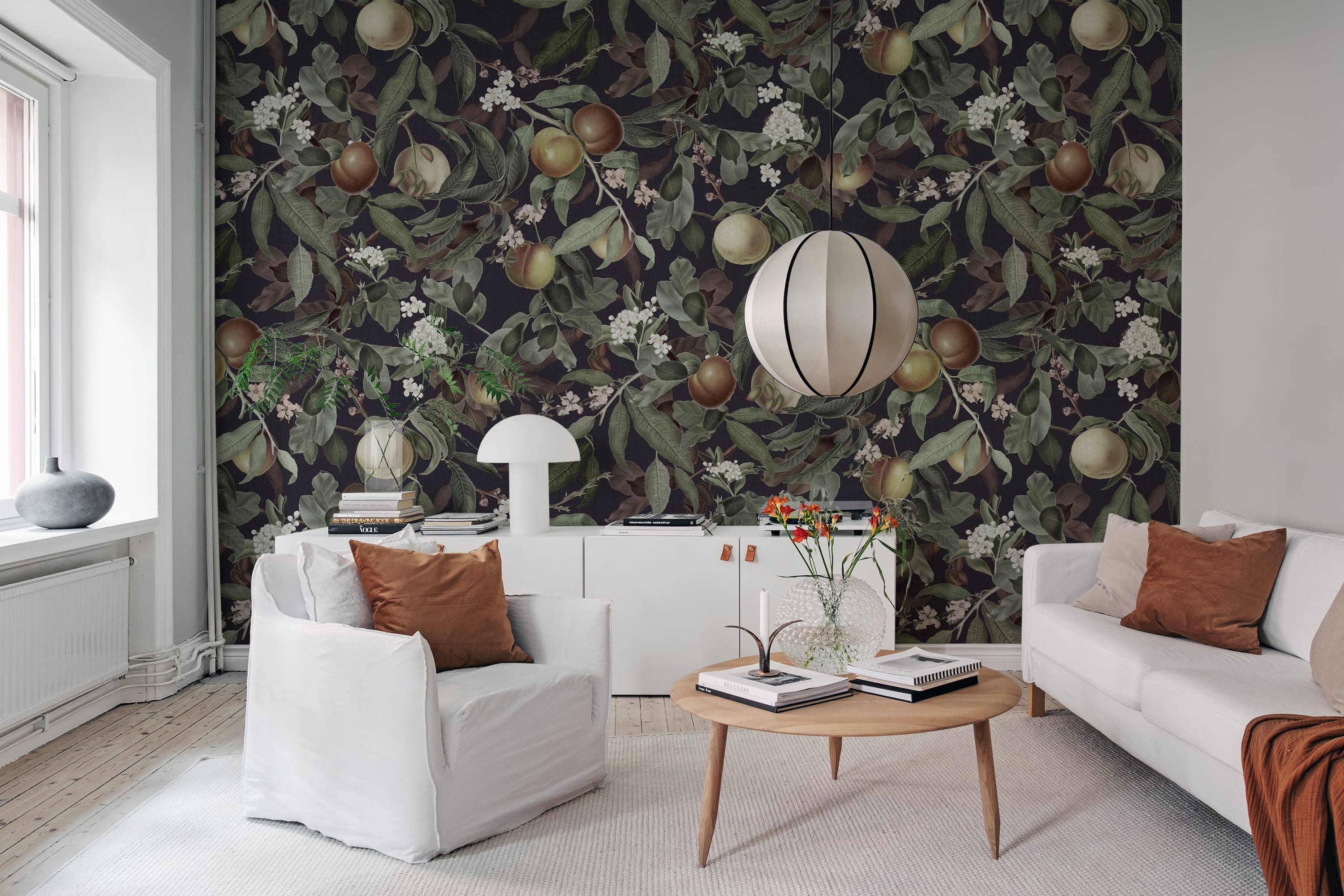 Tapet peach valley bold, midnight, rebel walls
