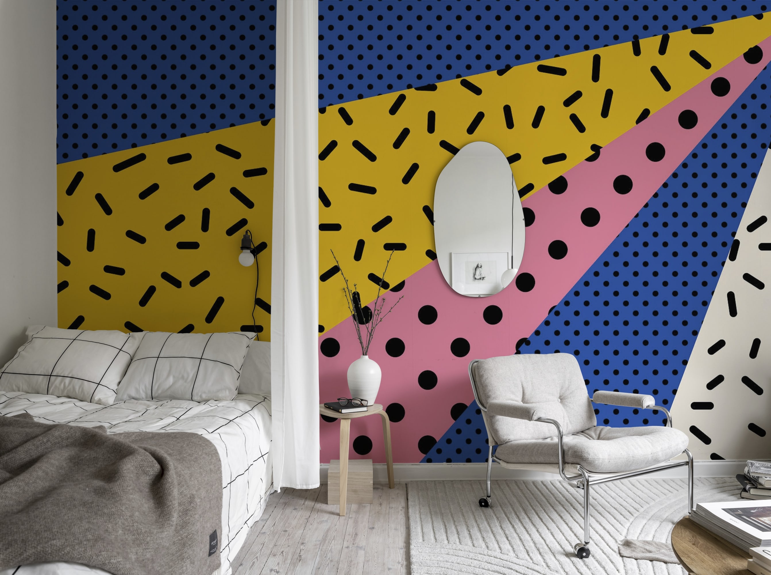 Tapet rays of the 90s, rebel walls