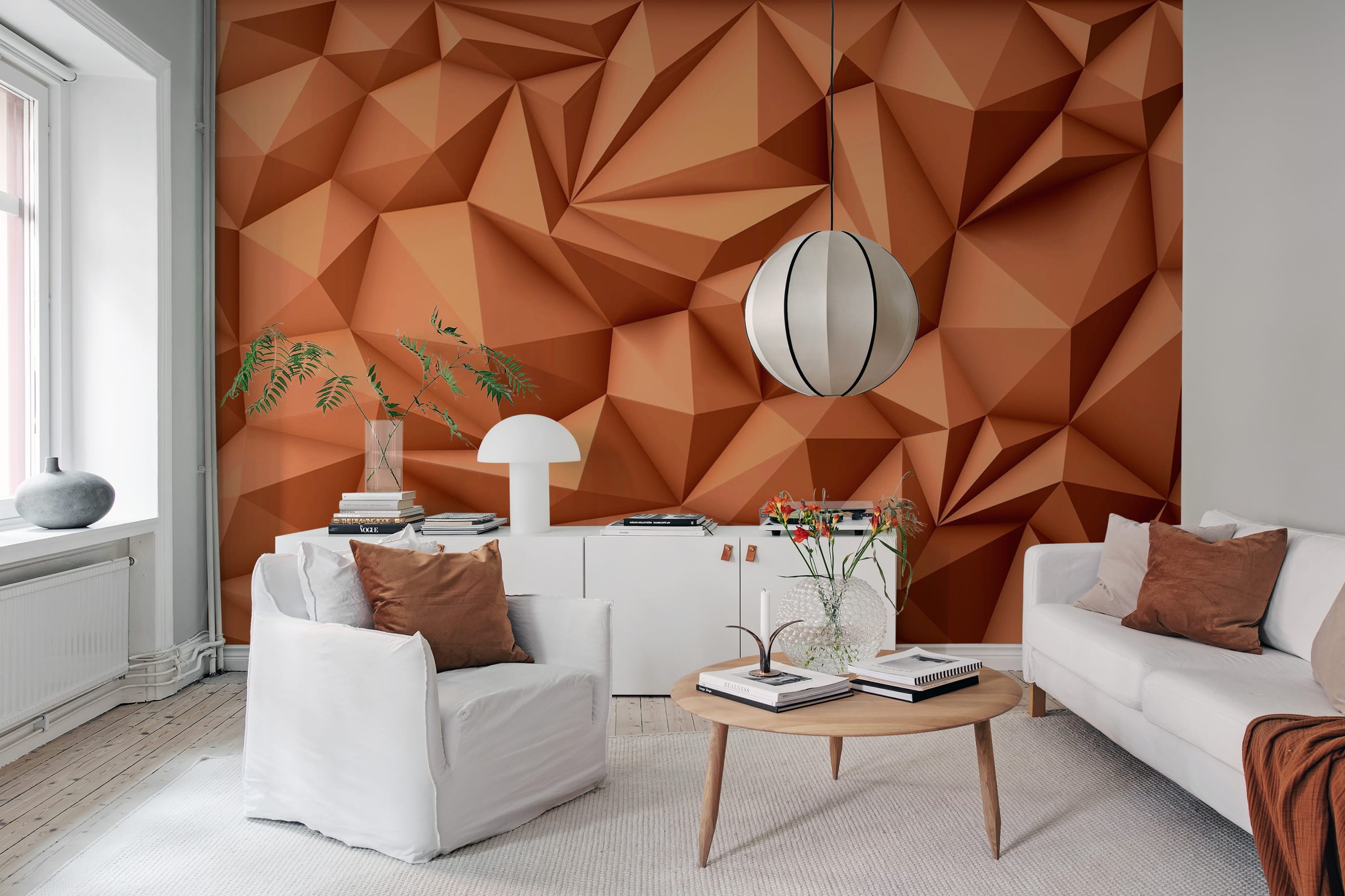 Tapet acoustic panel, orange, rebel walls