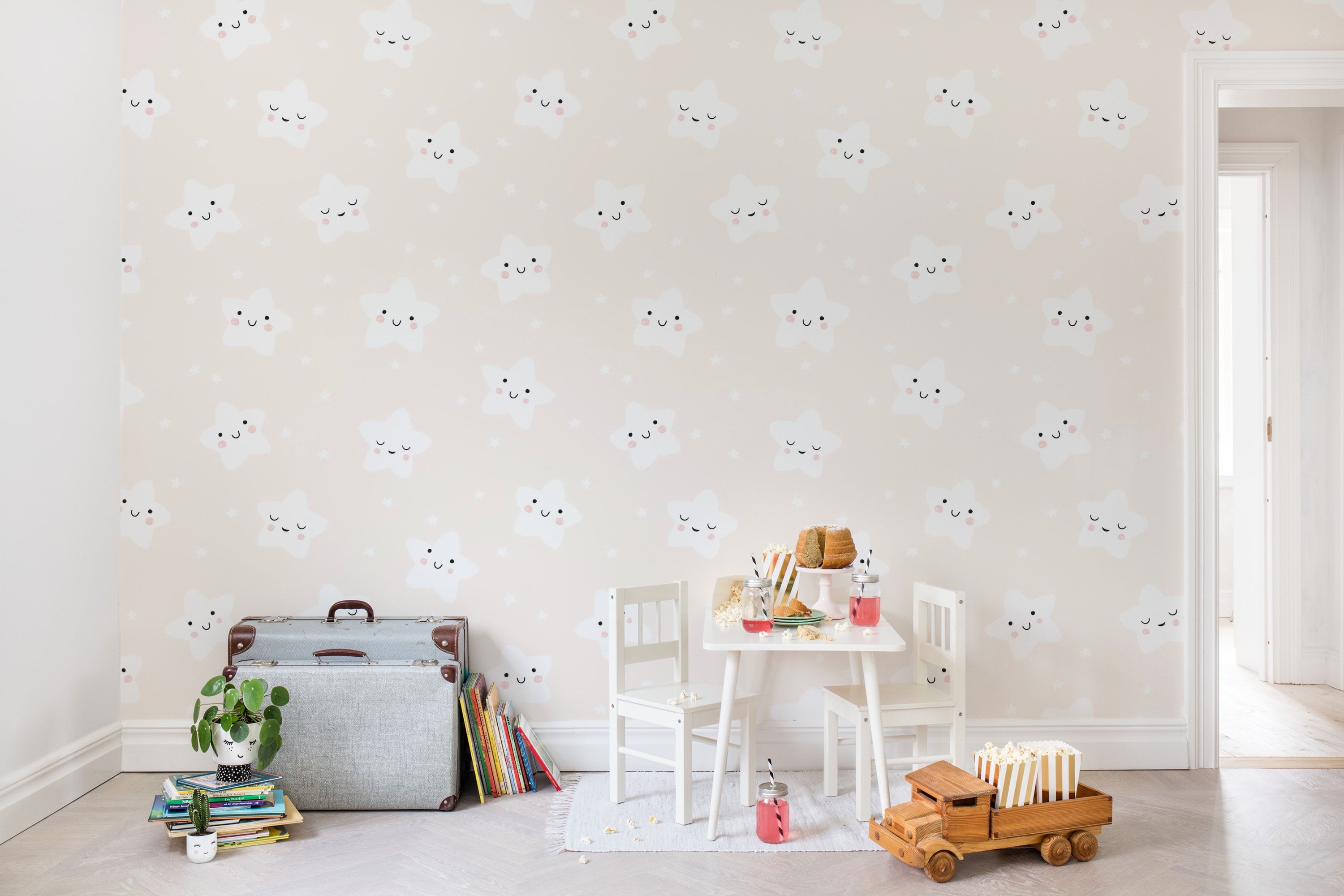 Tapet cute stars, peach, rebel walls