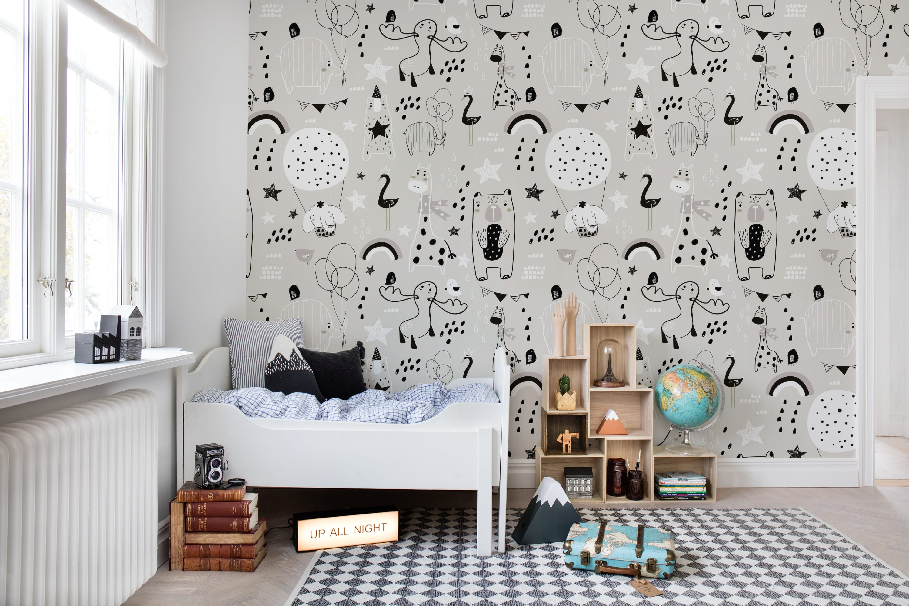 Tapet happy animals, gray, rebel walls