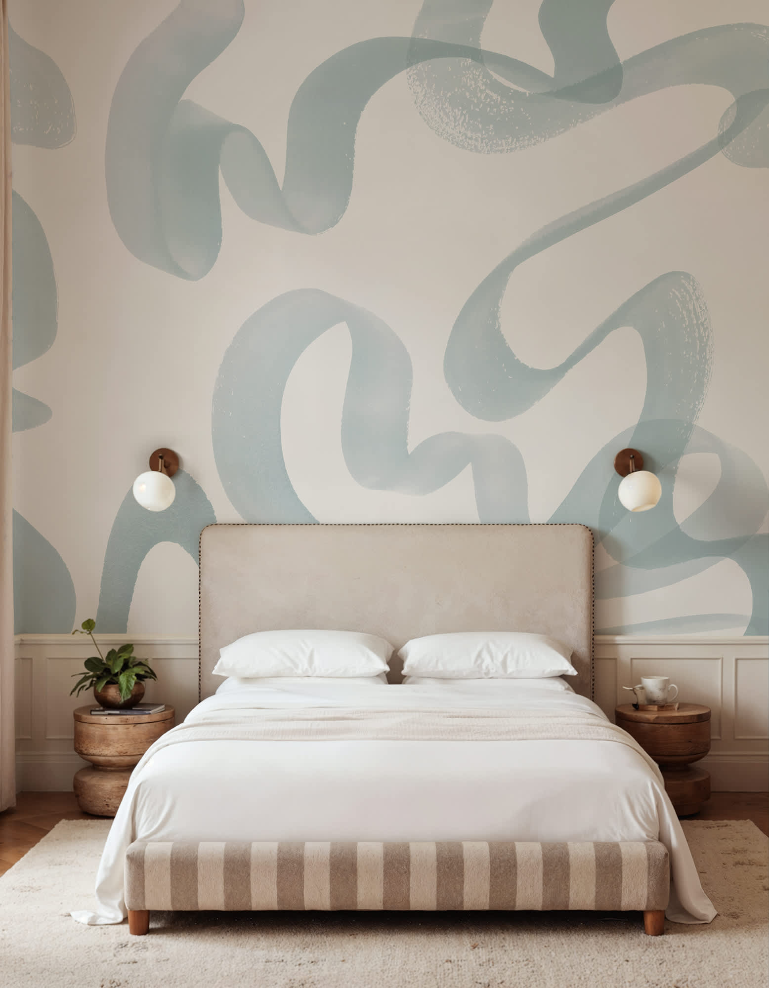Fototapet Waves Cloud Dancer, Rebel Walls - culoarea anului 2026