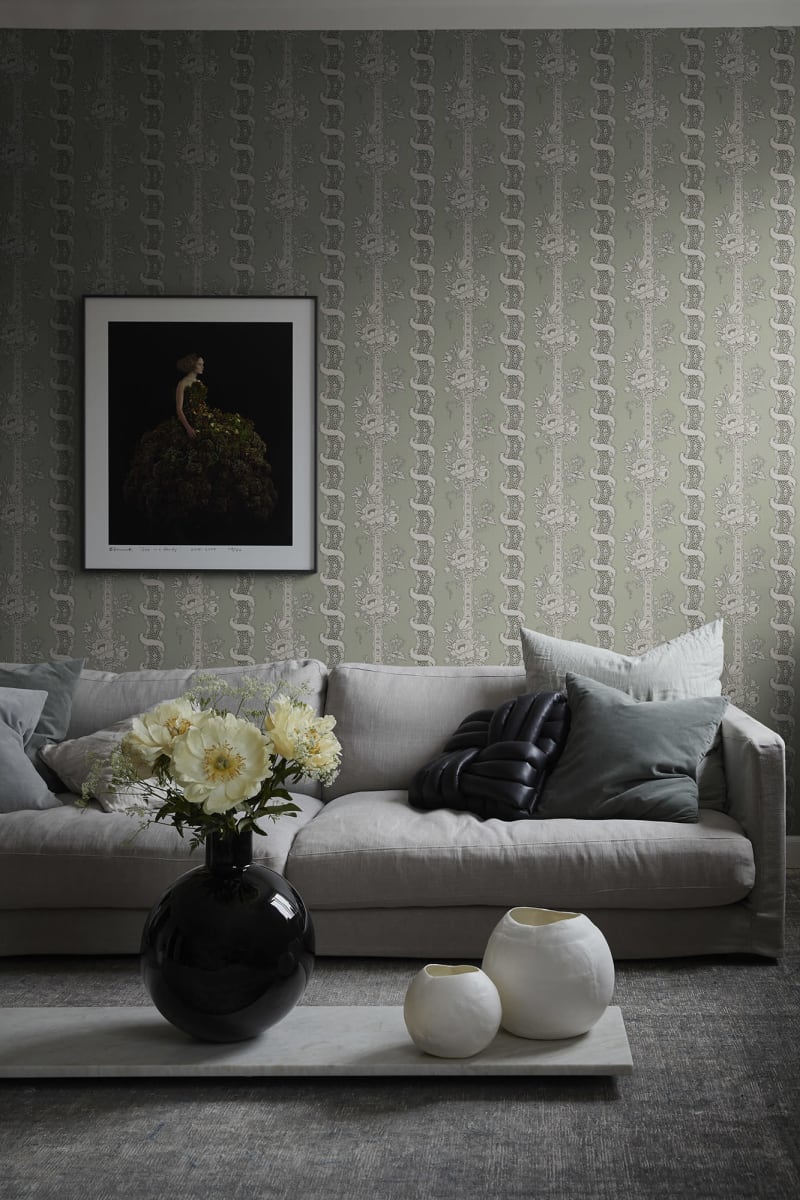 Tapet lavabil alexandra sage green, sandberg, 5.3mp / rola 
