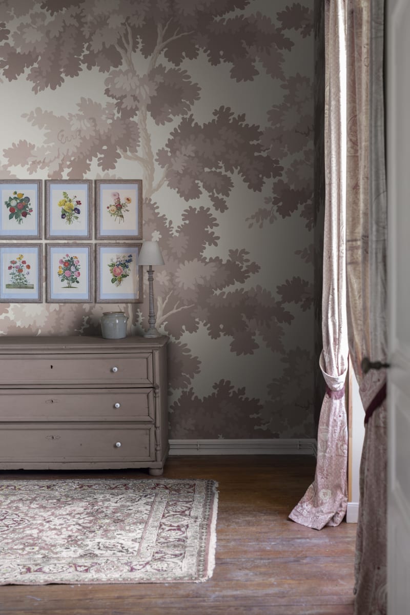 Tapet lavabil raphael forest, blush, sandberg 