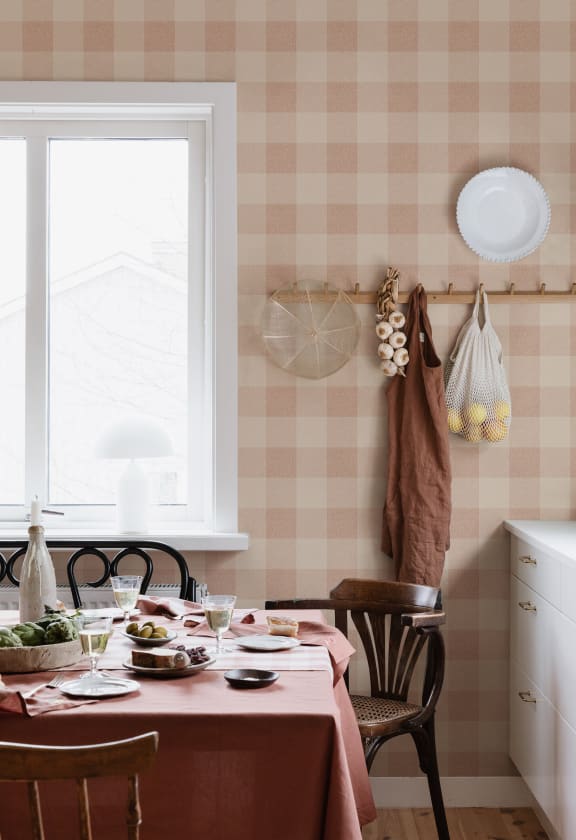 Tapet lavabil lykke, terracotta, sandberg, 5mp / rola 