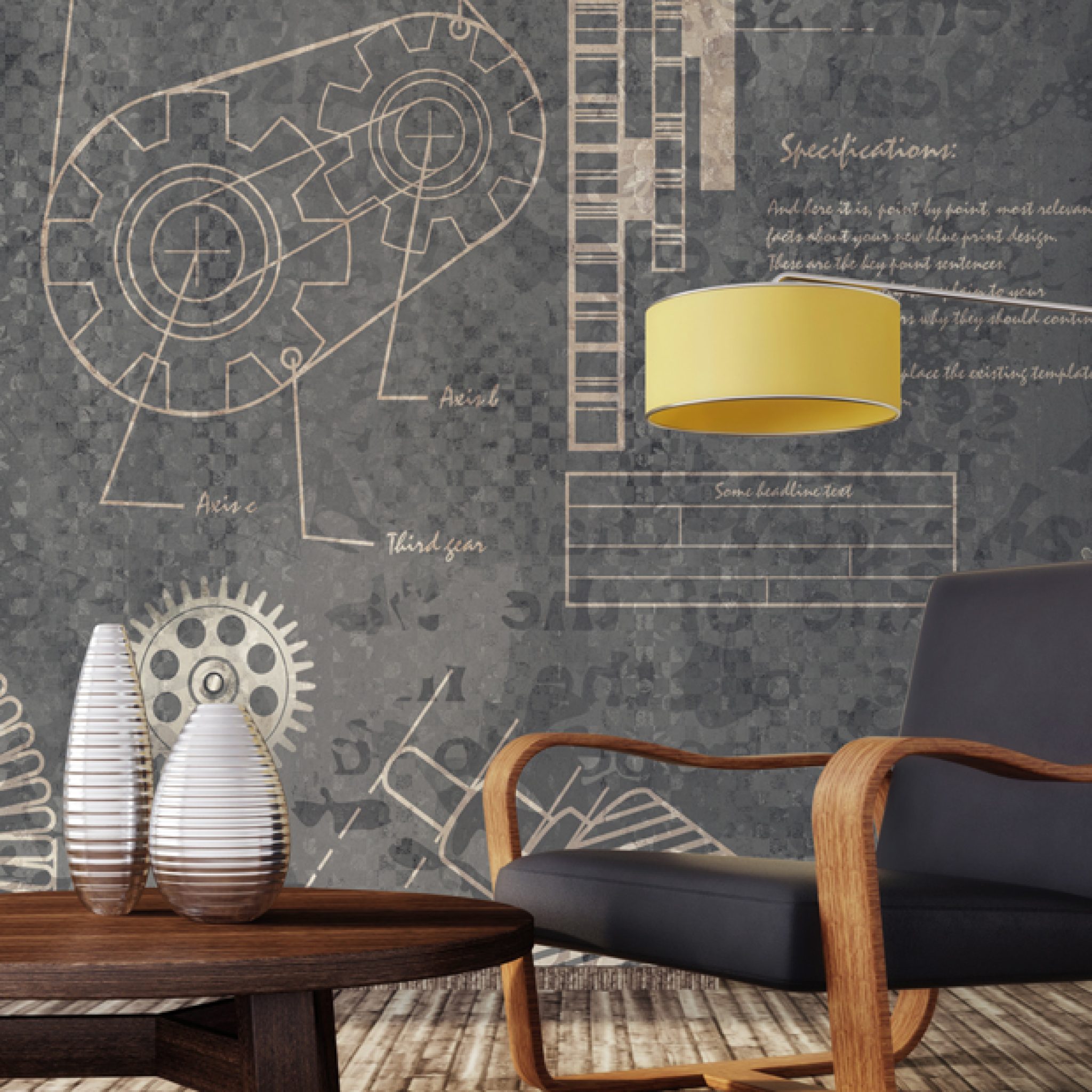 Tapet amboise, dark grey, tecnografica 