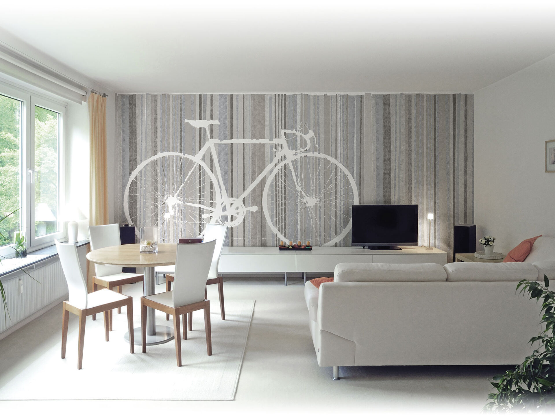 Tapet Bicycle Trace, Dove-Grey, Tecnografica