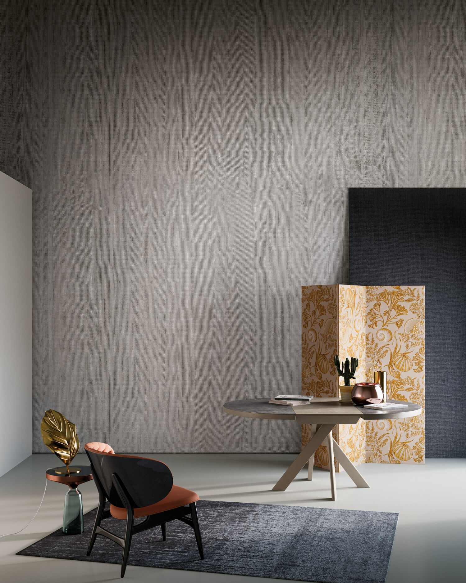 Tapet stockholm, grey, tecnografica 