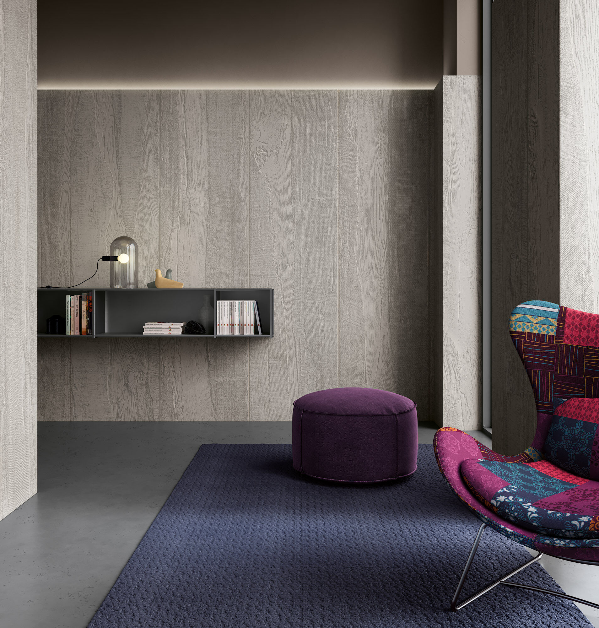 Tapet lund, taupe, tecnografica 