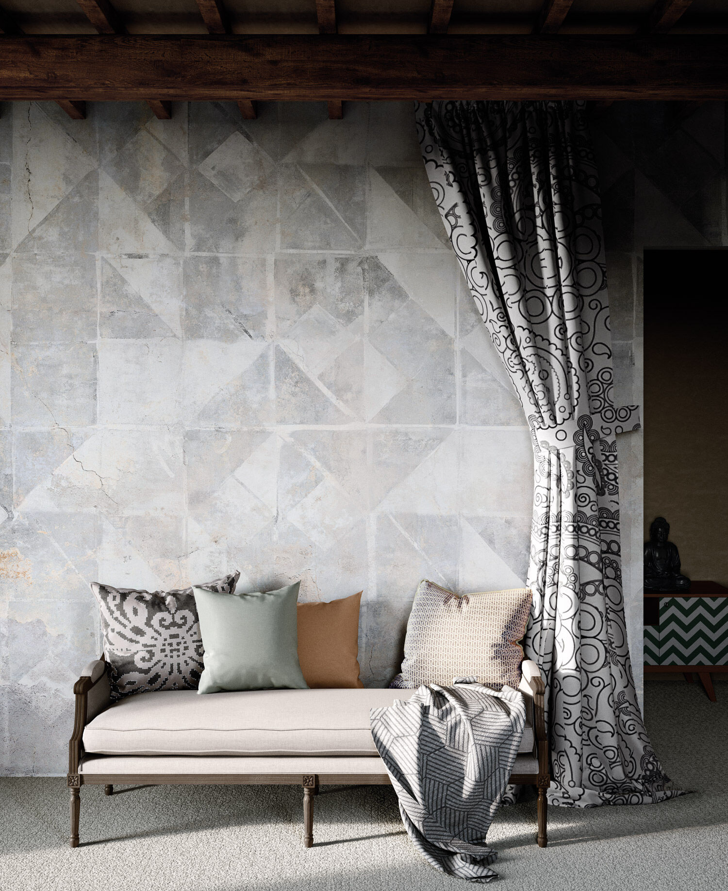 Tapet tintagel, grey, tecnografica 