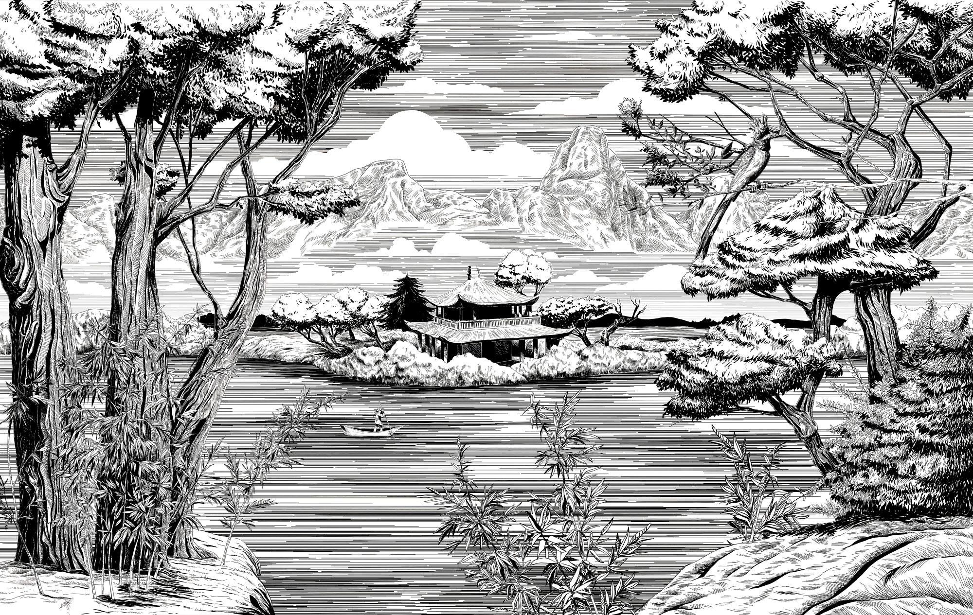 Tapet sho, black & white, tecnografica 