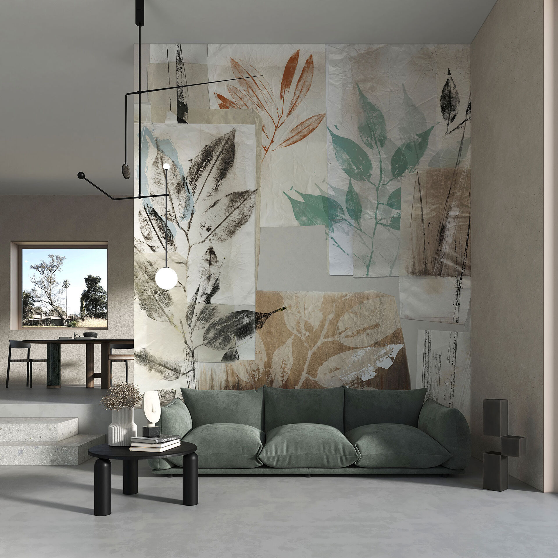 Tapet botanical study, color, tecnografica 