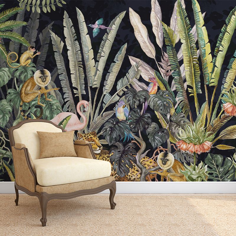 Tapet wonderland jungle in black, personalizat, vladila 