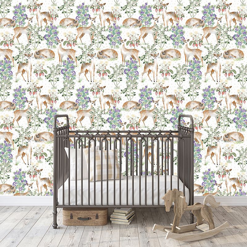 Tapet anca's fawn in white, personalizat, vladila 