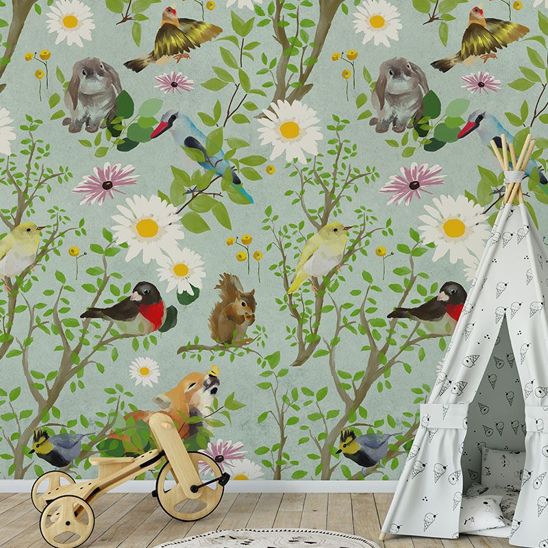 Tapet fairy forest in watercolor green, personalizat, vladila 