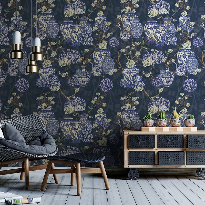 Tapet hydrangea and ginger tea party blue, personalizat, vladila 