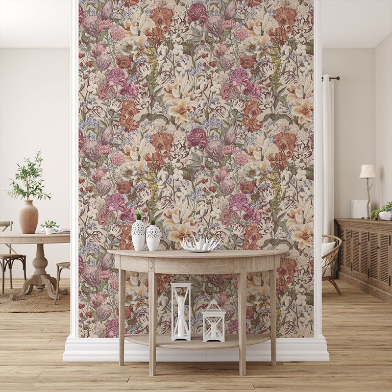 Tapet primavera pastel flowers (cream), personalizat, vladila 