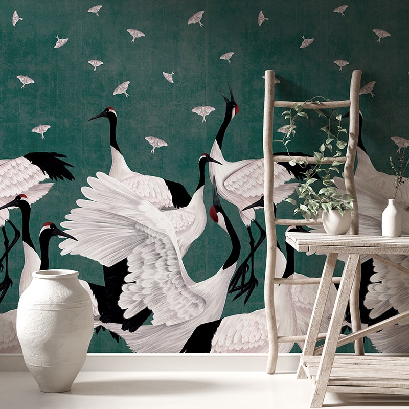 Tapet grus japonesis in green, personalizat, vladila 