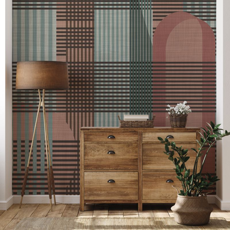 Tapet taffy pink tartan, personalizat, vladila 