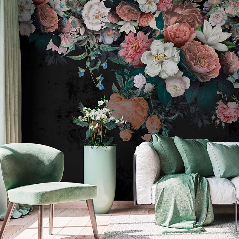 Tapet painterly roses, personalizat, vladila 