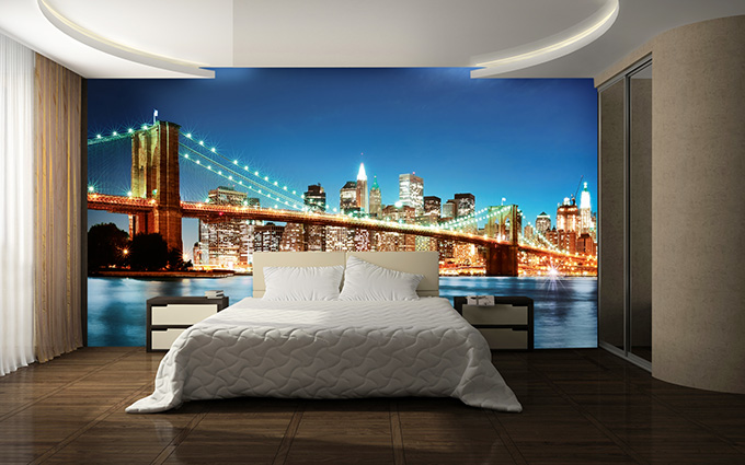 Foto tapet 3D New York East River, Wizard&Genius, 8 segmente, 366 x 254cm