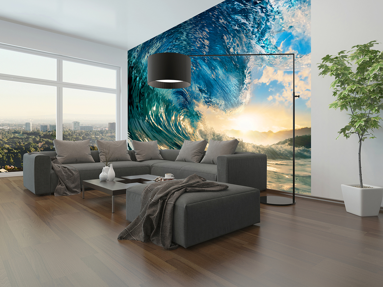 Foto tapet 3d valul perfect, wizard&genius, 8 segmente, 366 x 254cm 