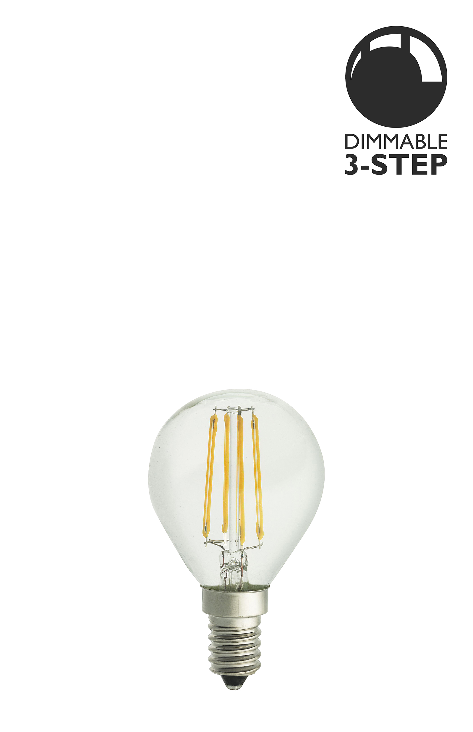 Bec LED dimabil L117, E14, 4.5cm, lumină caldă Globen