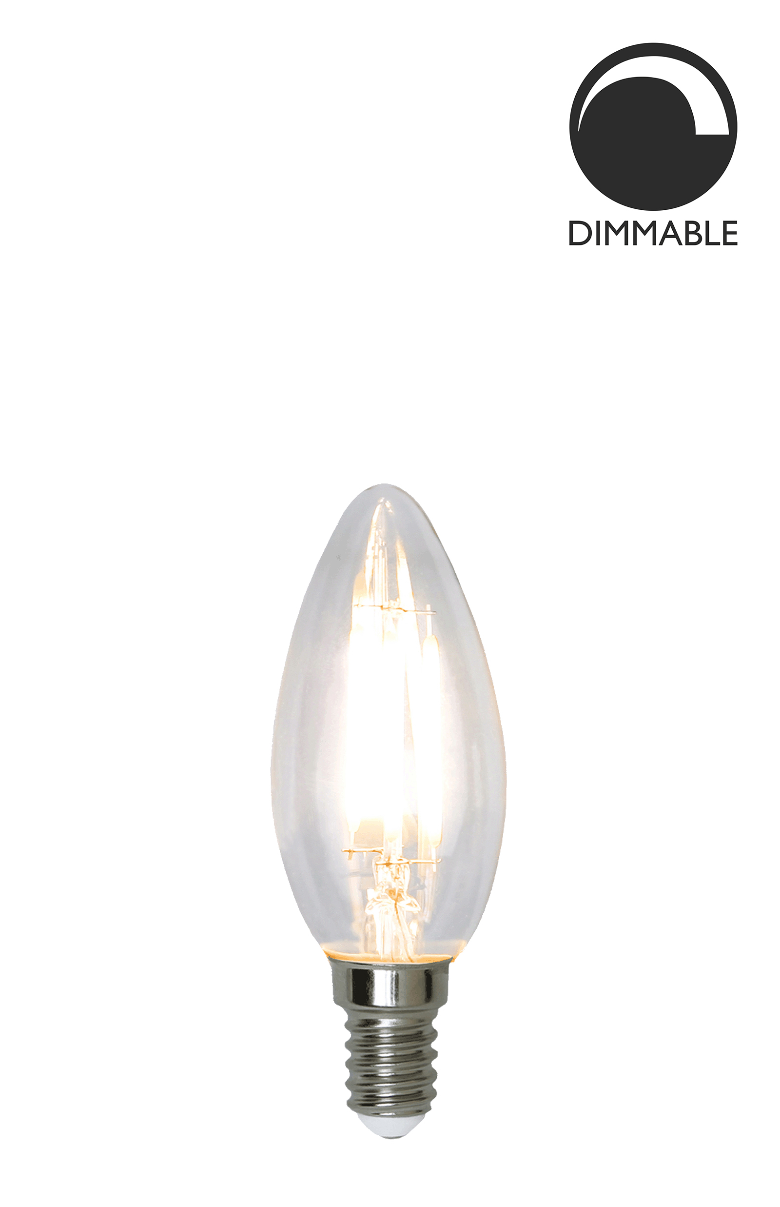 Bec LED filament dimabil L176, E14, 3.5cm, lumină caldă Globen