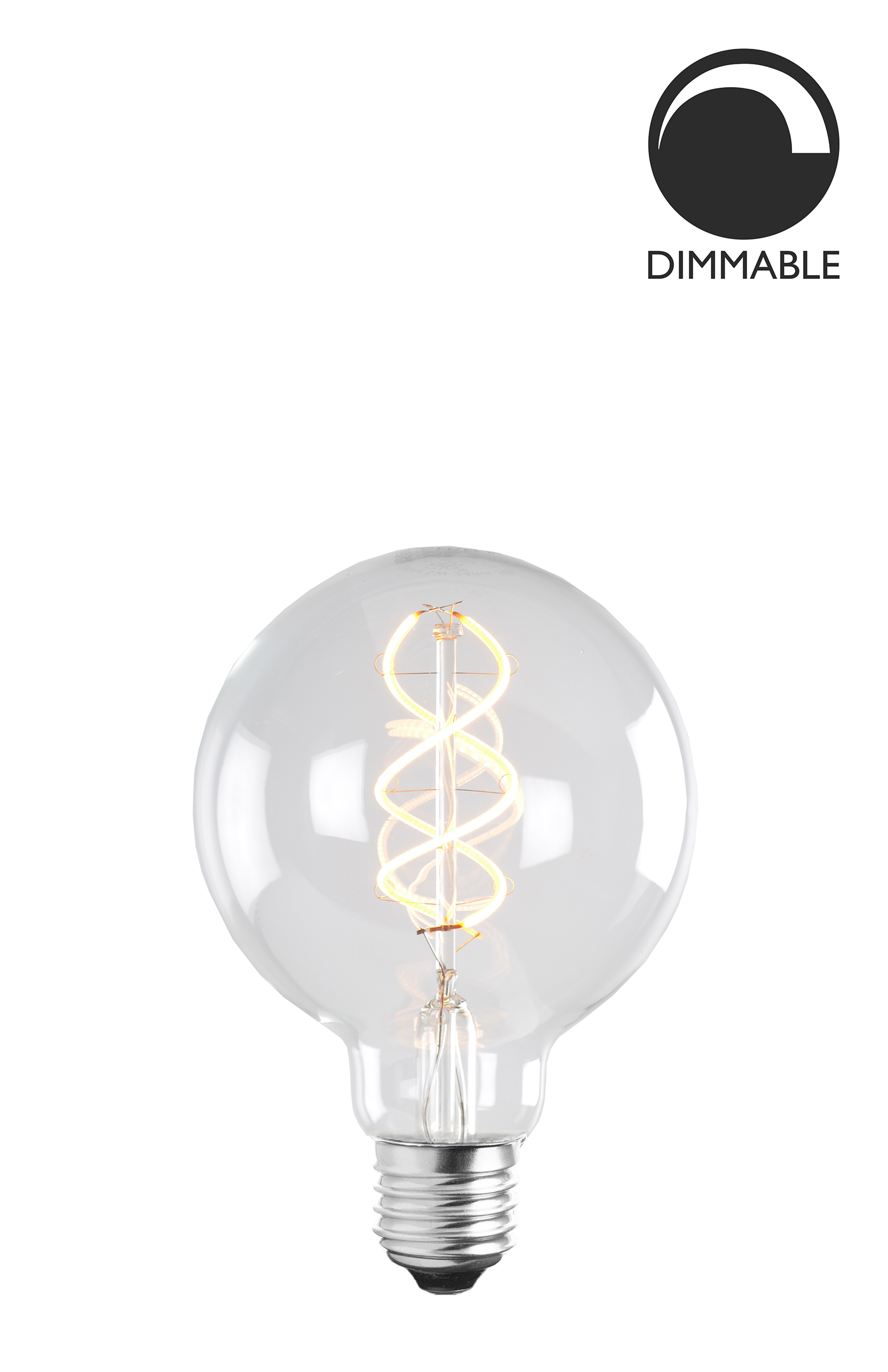 Bec LED filament dimabil L204, E27, 9.5cm, lumină caldă