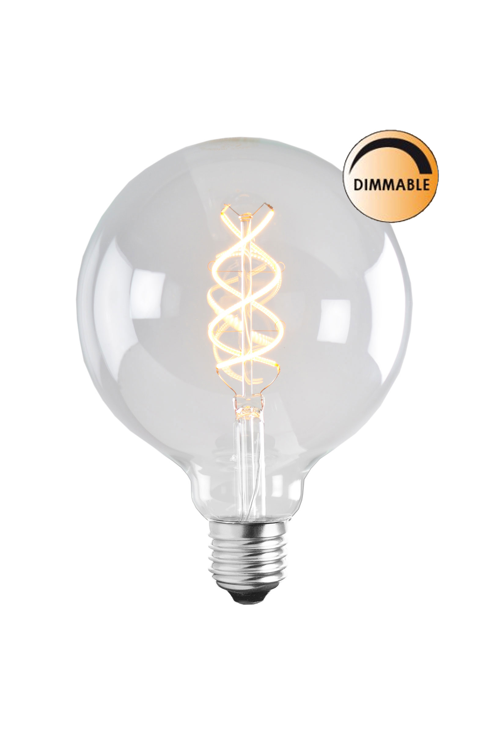 Bec LED filament dimabil L206, E27, 12.5cm, lumină caldă Globen