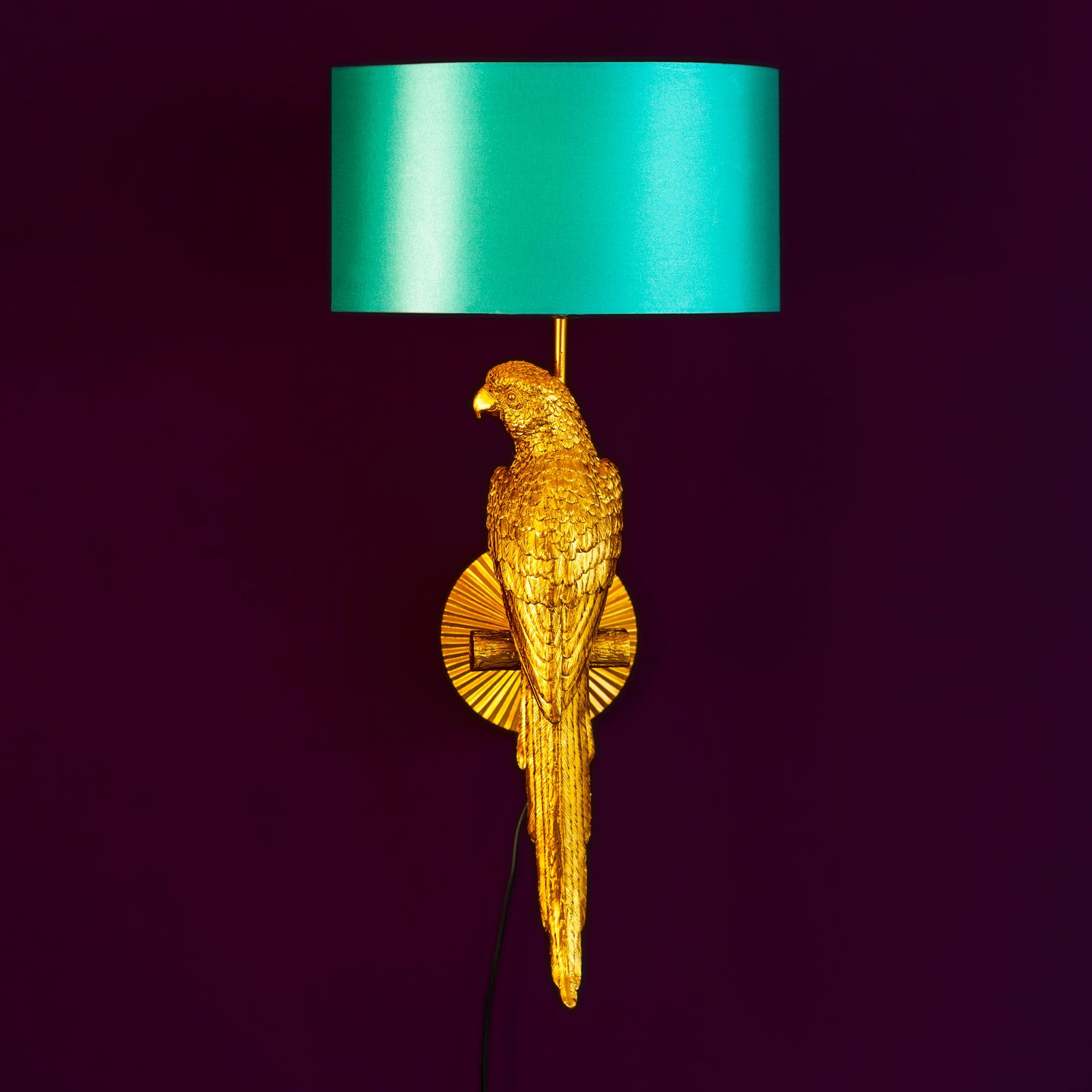 Lampă de perete, Papagal auriu, Percy, 33 x 27 x 70 cm