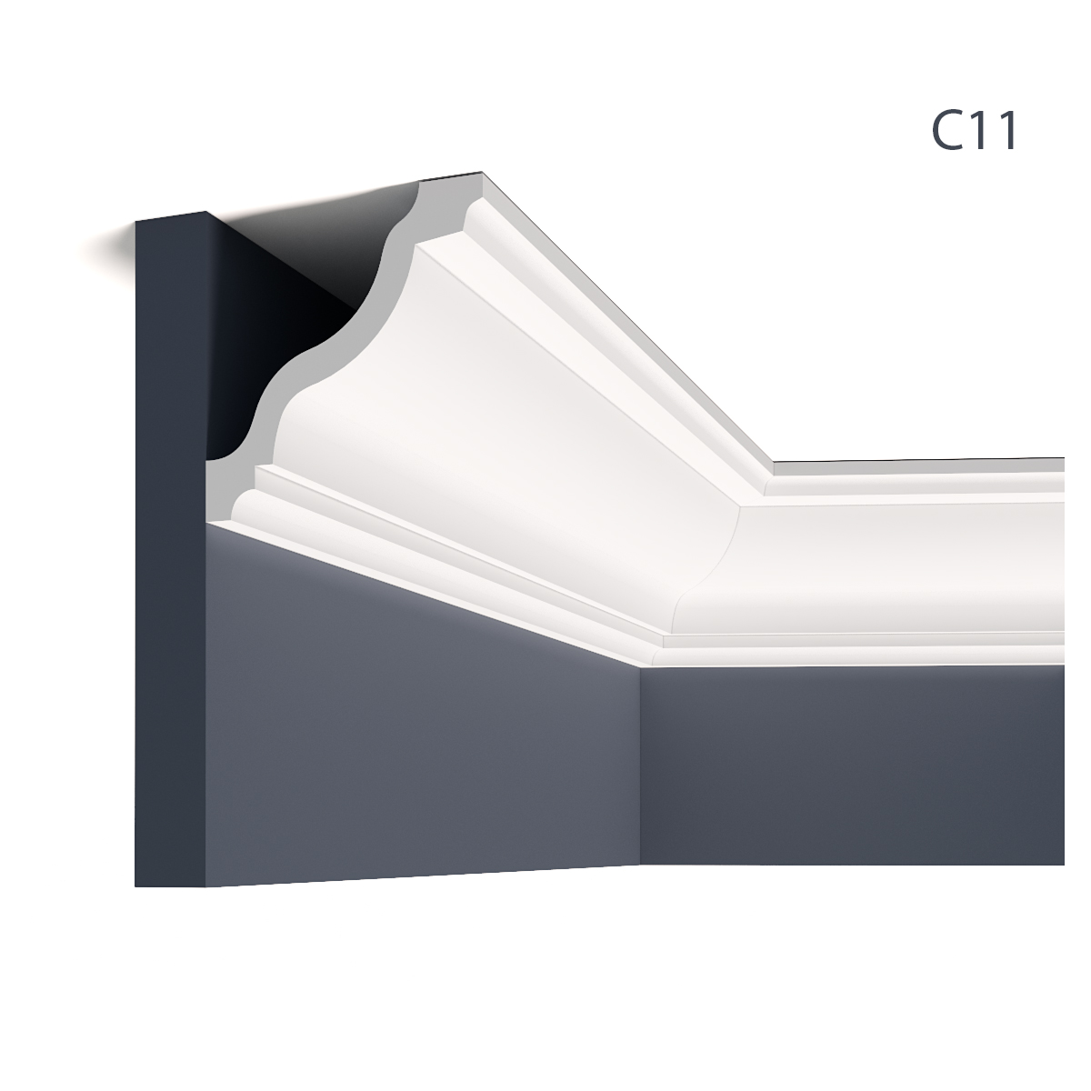 Cornisa decorativa din polimer rigid c11 - 10.8x11.2x200 cm, manavi 