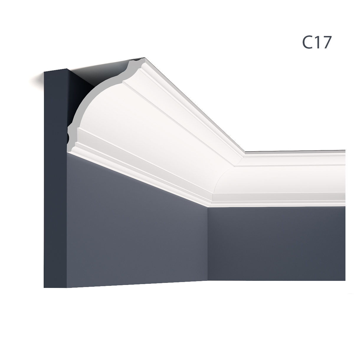 Cornisa decorativa din polimer rigid c17 - 9.3 x 9.5 x 200 cm, manavi 