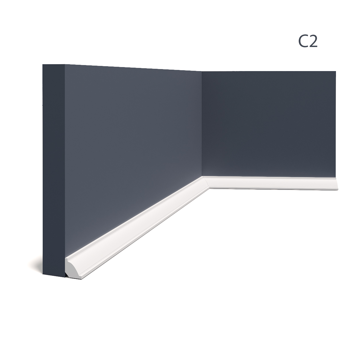Cornisa decorativa din polimer rigid c2 - 2.2 x 2.2 x 200 cm, manavi 