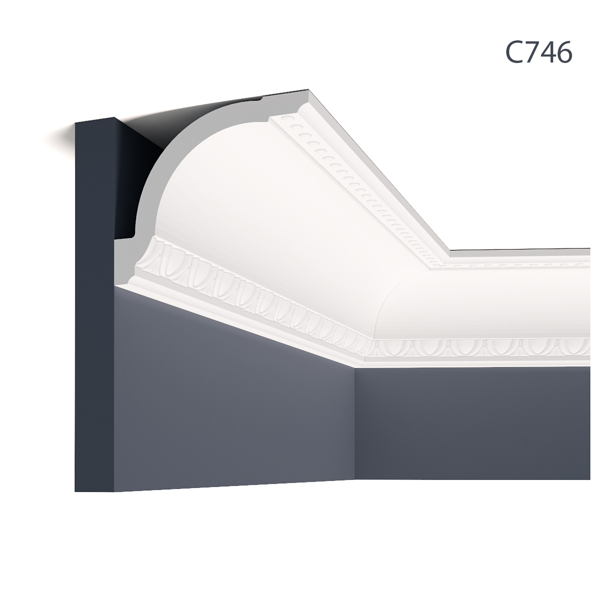 Cornisa decorativa din poliuretan c746 - 10.8x13.7x200 cm, manavi 