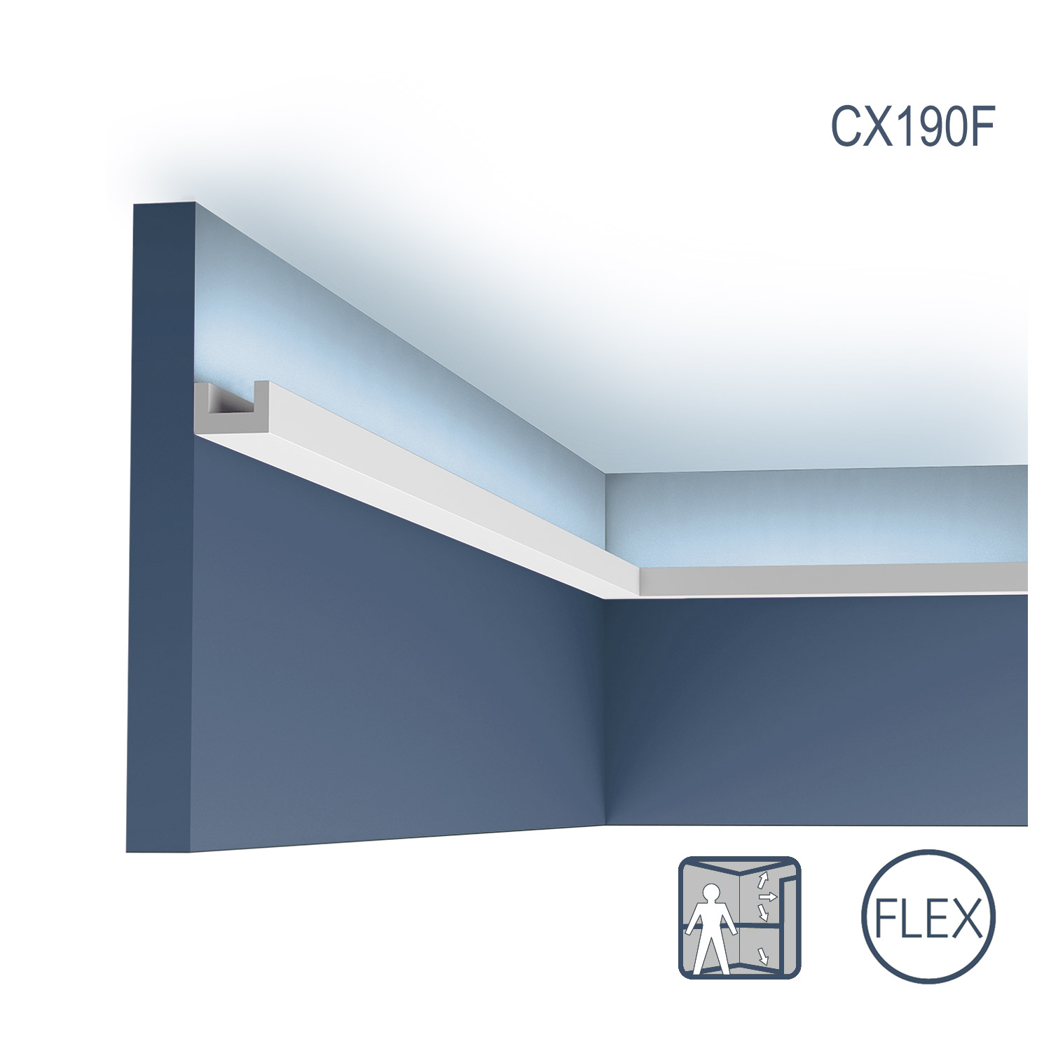 Cornisa Flex Axxent CX190F, Dimensiuni: 200 X 2 X 3 cm, Orac Decor Orac Decor